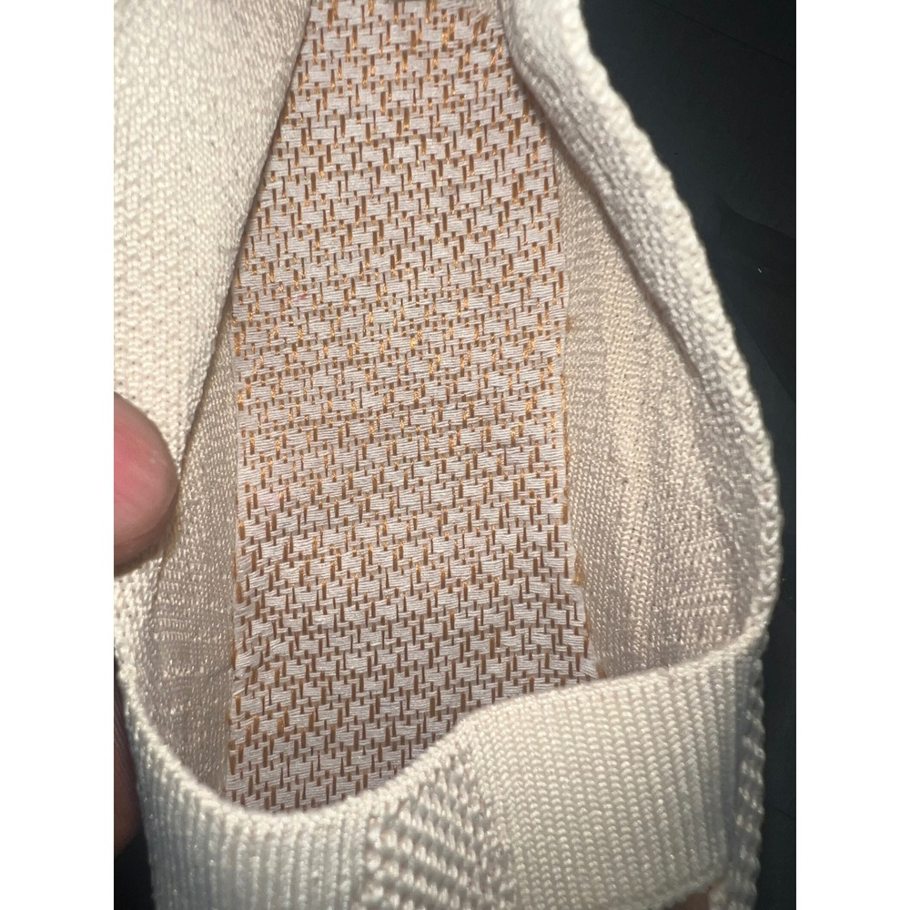 Skechers Womens Slip On Knit Walking Sneakers Beige Size 8 - Picture 11 of 11